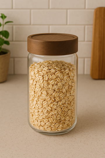 Porta Mantimento em Vidro Borossilicato com Tampa em Madeira - 550ml